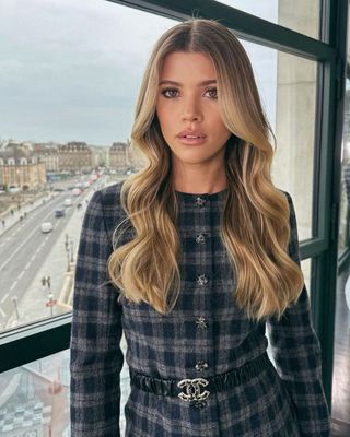 Instagram photo of Sofia Richie Grainge open mouth with soft waves hair