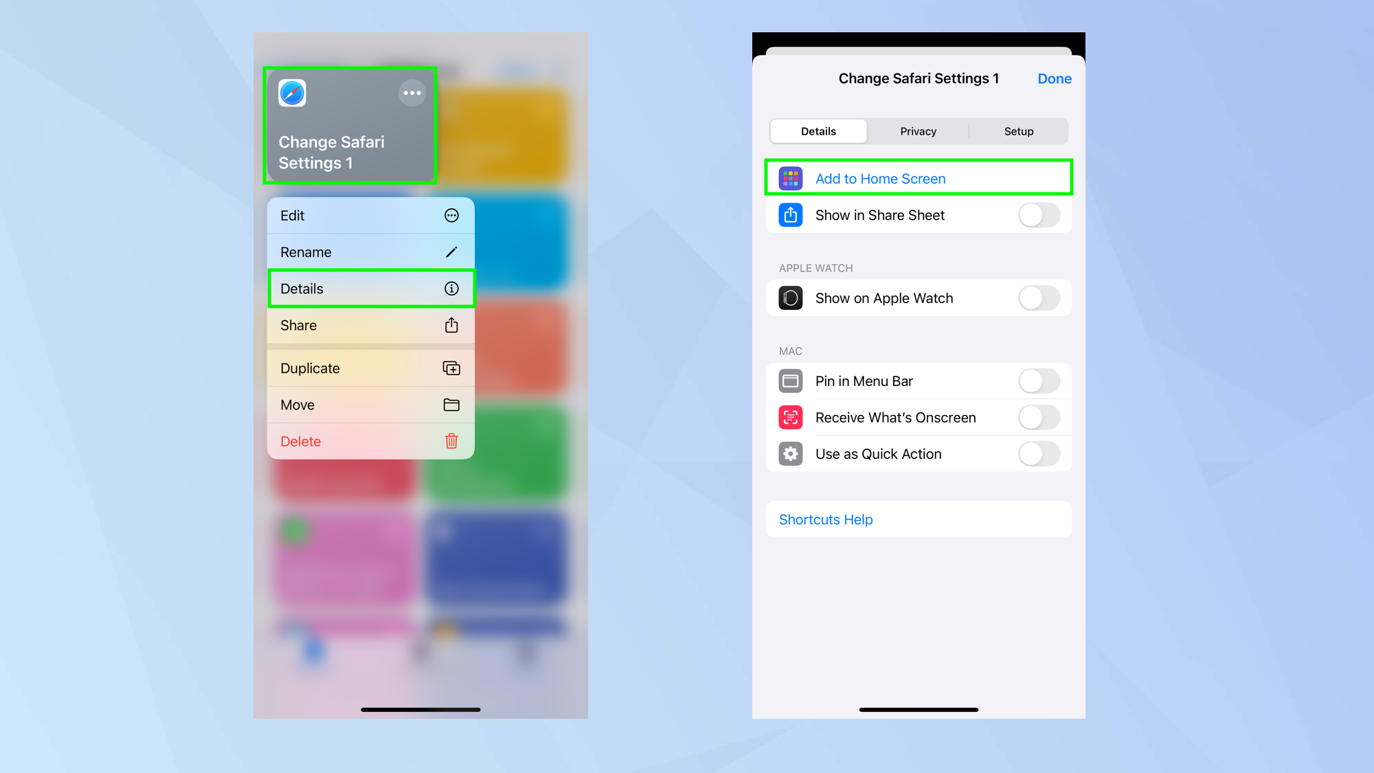 How to create custom iPhone shortcuts to control settings without opening an app