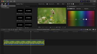 screenshot of Final Cut Pro X best software for editing videos showing picture of plants and grass