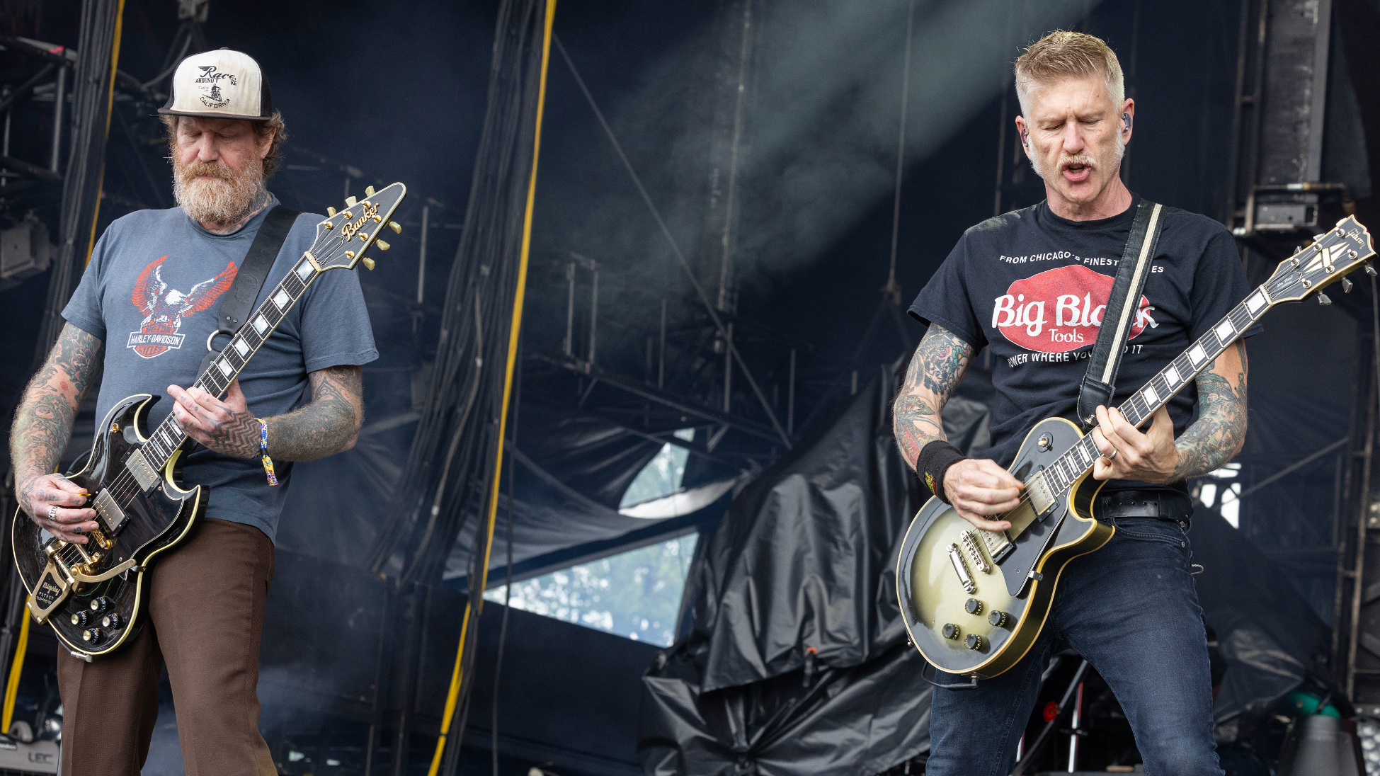 Brent Hinds and Bill Kelliher of Mastodon perform at Riot Fest 2024 