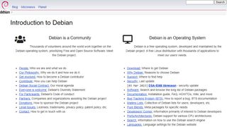 Website screenshot for Debian