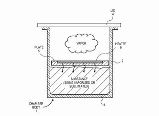 Apple's patent would take an unidentified substance and vaporize it. Credit: USPTO