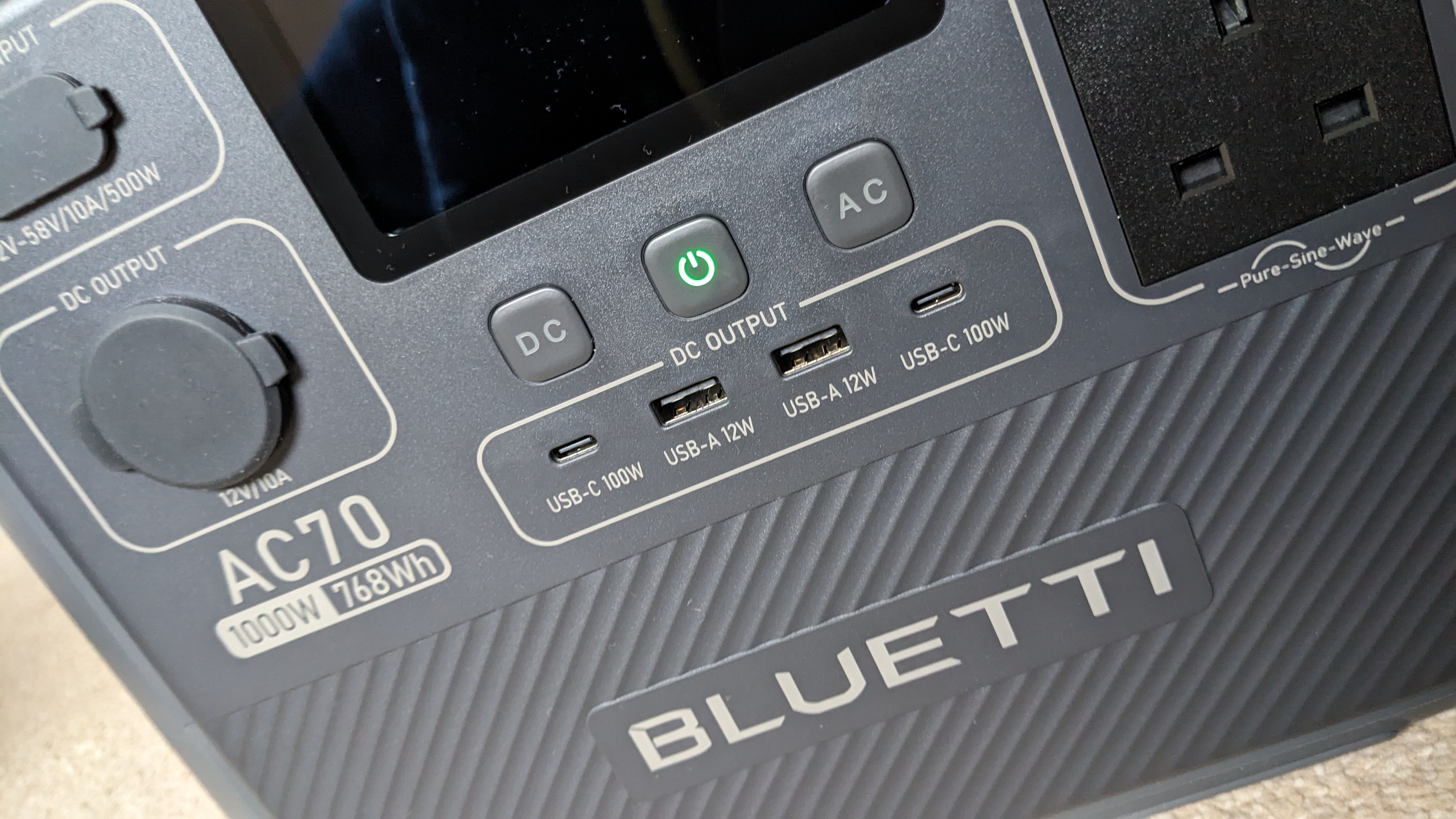 Bluetti AC70 during our test and review process
