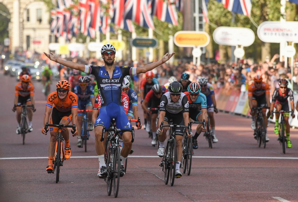 Tom Boonen celebrates 2016 RideLondon Classic victory on The Mall