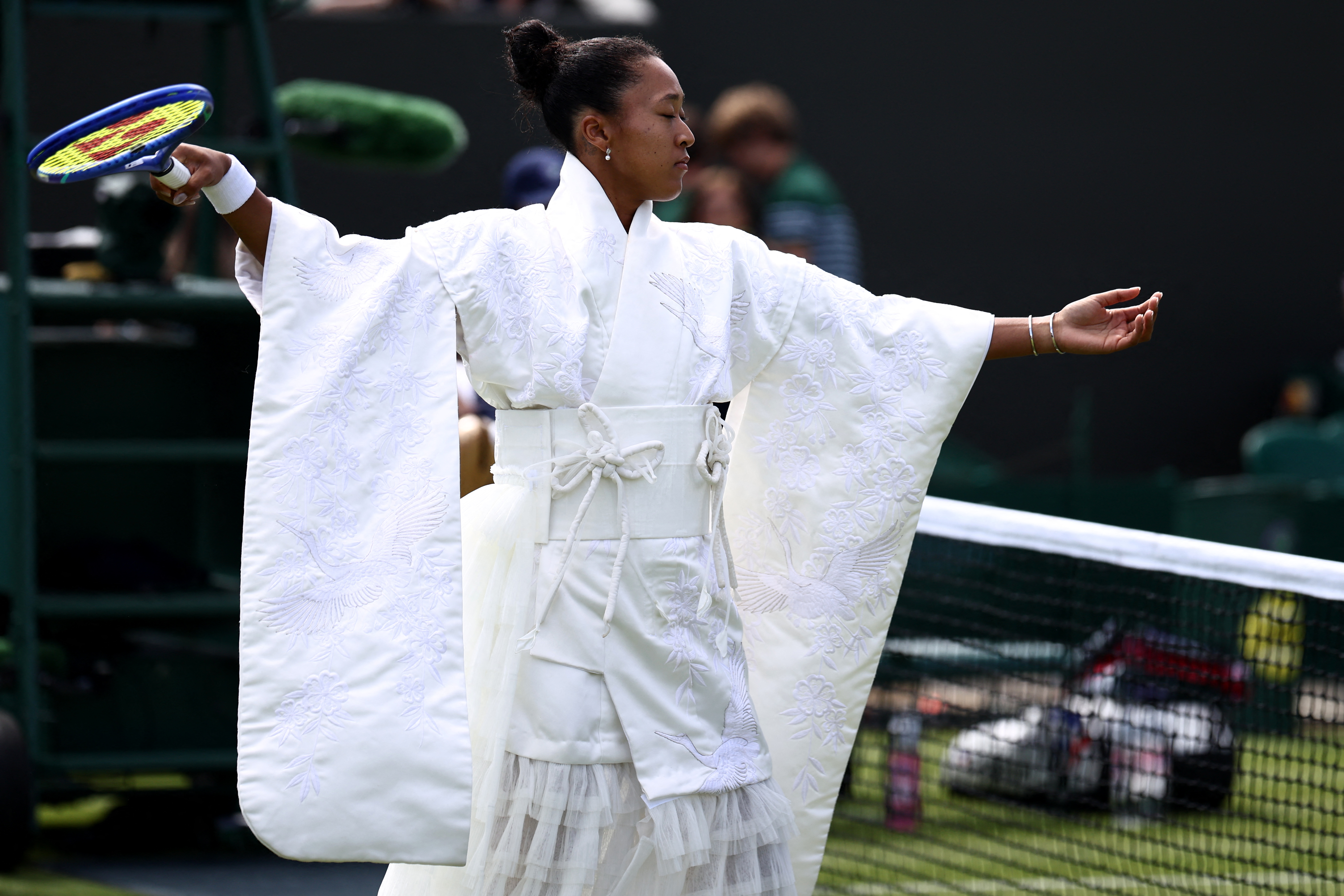 Japan's Naomi Osaka ahead of her women's singles first-round tennis match on the first day of the 2026 Wimbledon Championships at The All England Lawn Tennis and Croquet Club in Wimbledon.