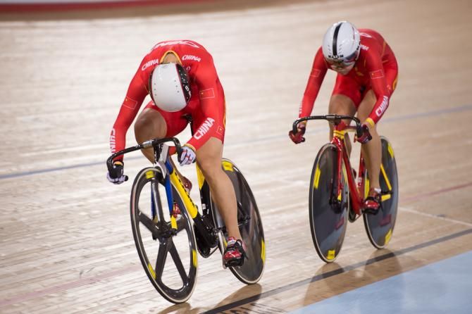 China in action in the team sprint