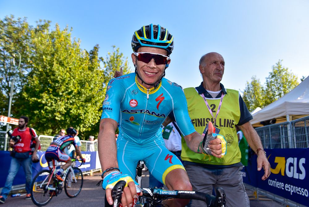 Miguel Angel Lopez after winning Milano-Torino