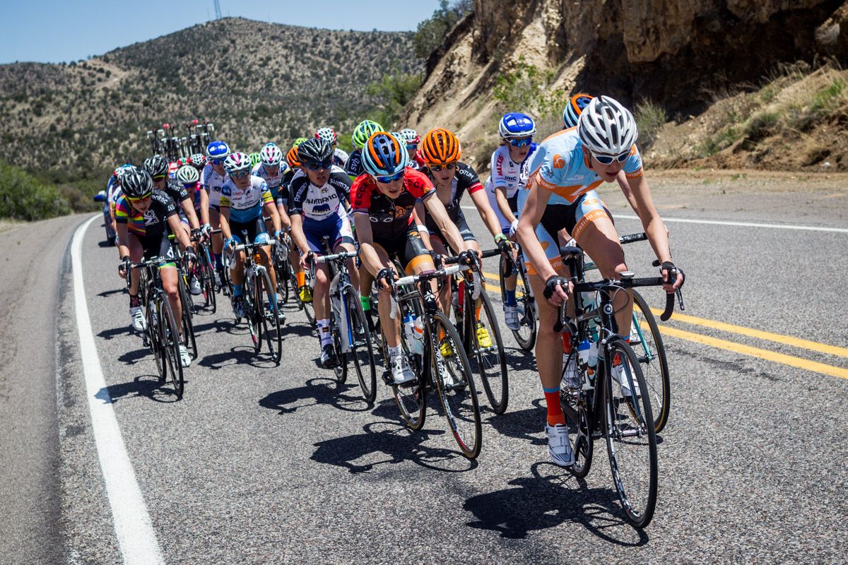 Annie Toth (Amy D Foundation) leads the group out of the feed zone
