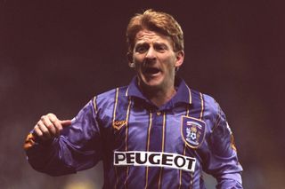 Gordon Strachan in action for Coventry City against Sheffield Wednesday in 1995.