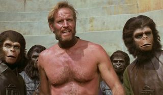 Charlton Heston as Taylor and Roddy McDowall as Cornelius in Planet Of The Apes