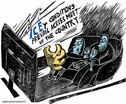 Political Cartoon U.S. ICE Raids Weather Conditions
