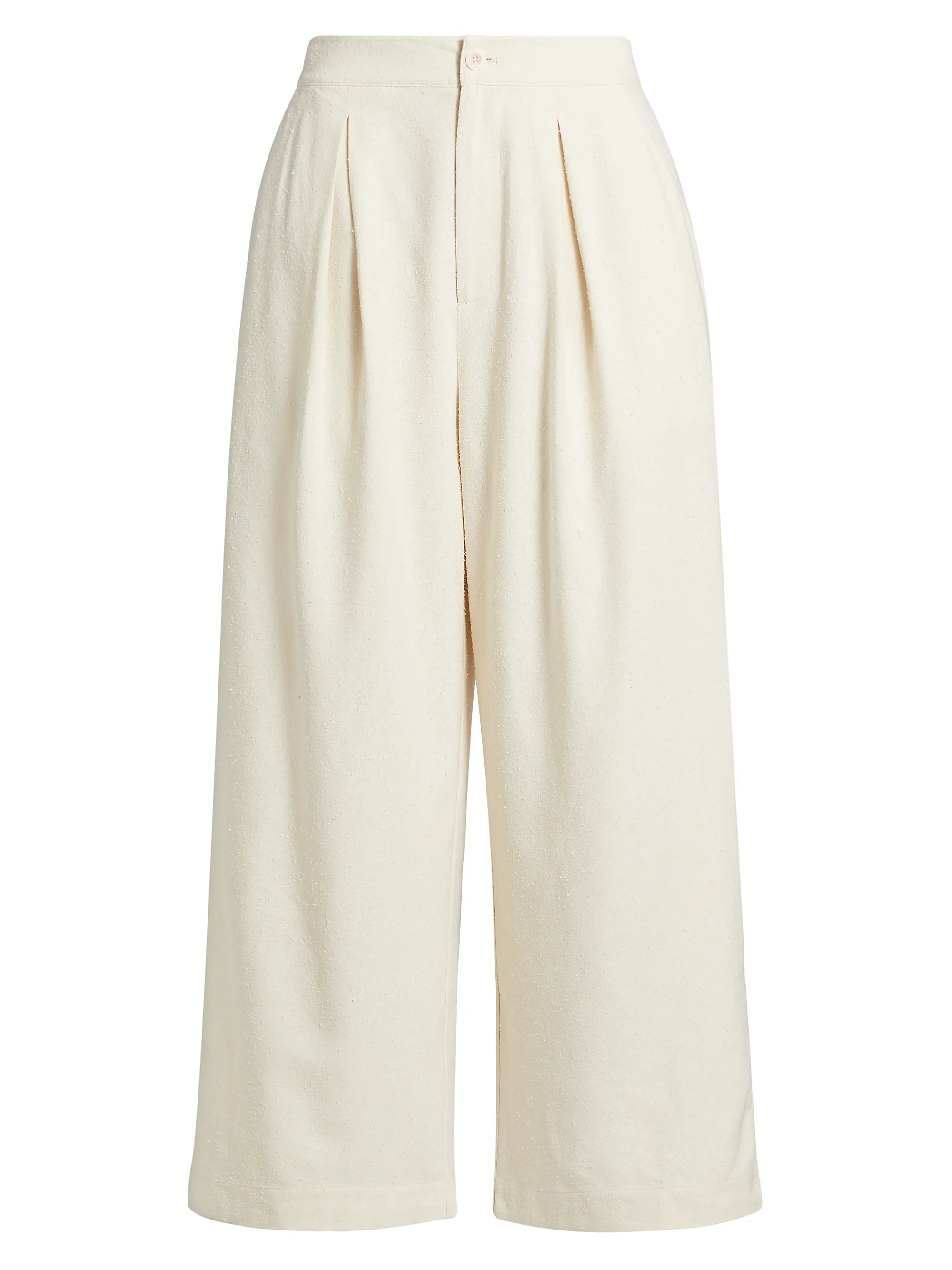 Textured Silk Relaxed-Fit Trousers