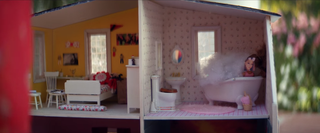 Dollhouse, Pink, Room, Property, House, Toy, Home, Interior design, Furniture, Building,