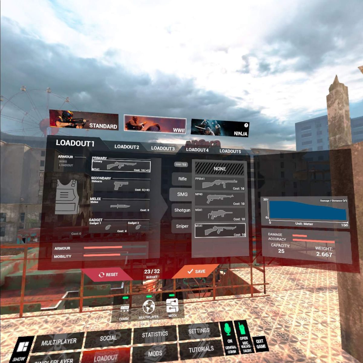 World War II weapon layout in Contractors on Quest