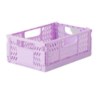 Felix Medium Folding Storage Crate in lilac