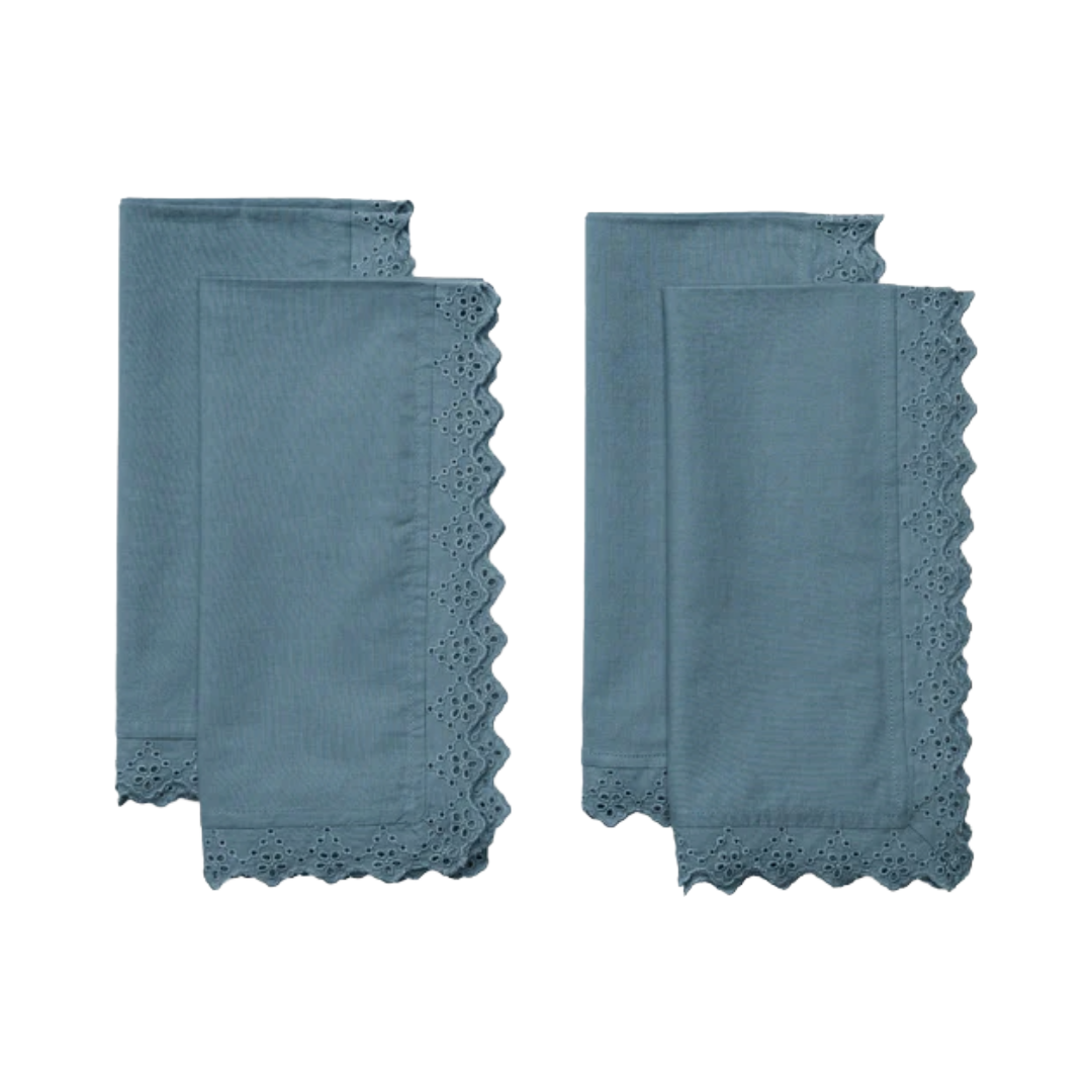 Blue lace napkins