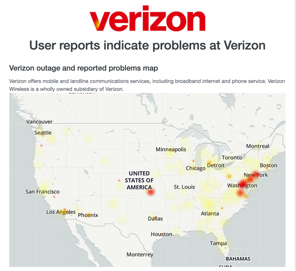 Verizon went down in parts of the US — live updates on latest outage Tom