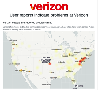 Verizon outage map