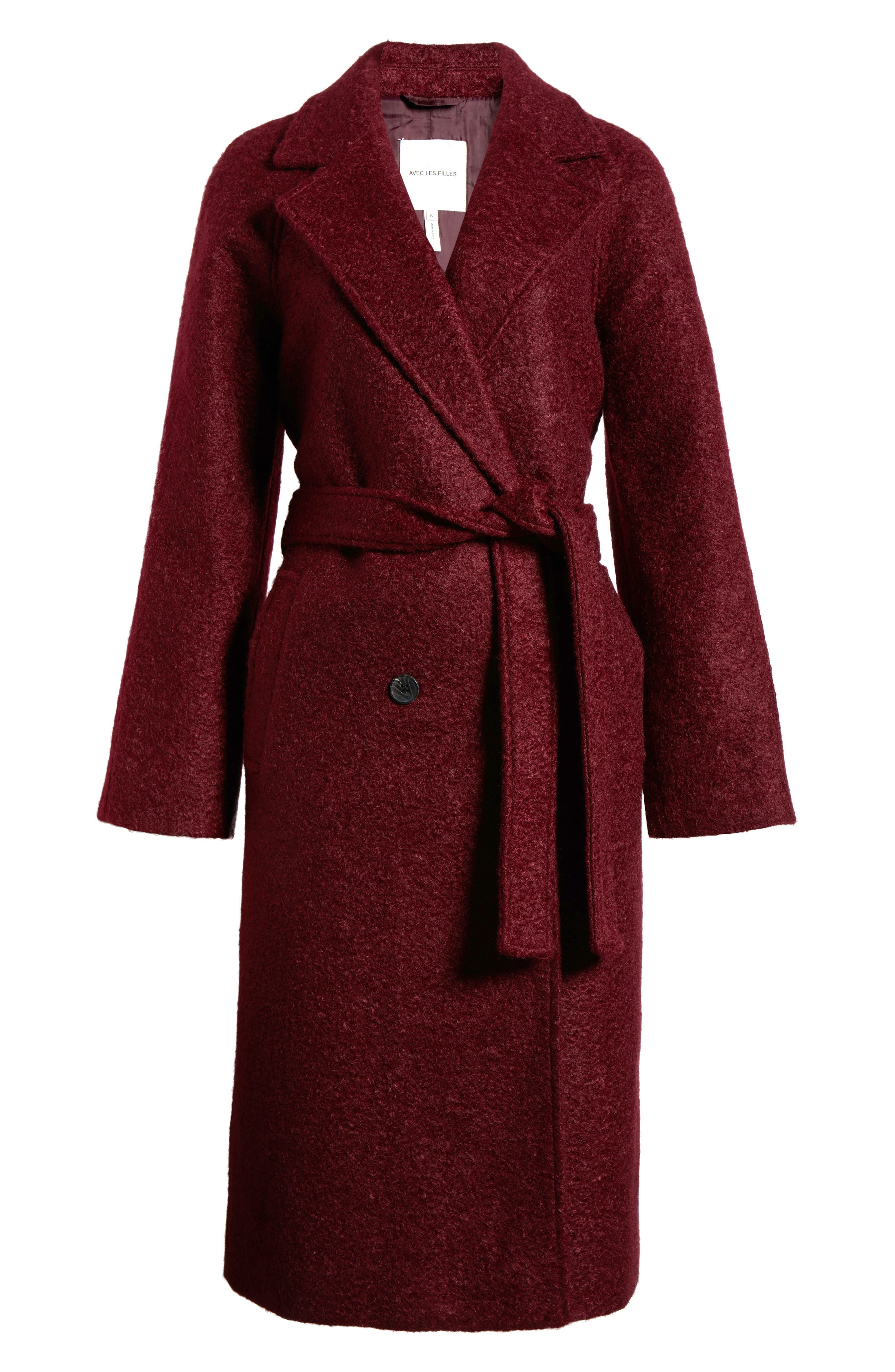 Double Breasted Textured Walking Coat