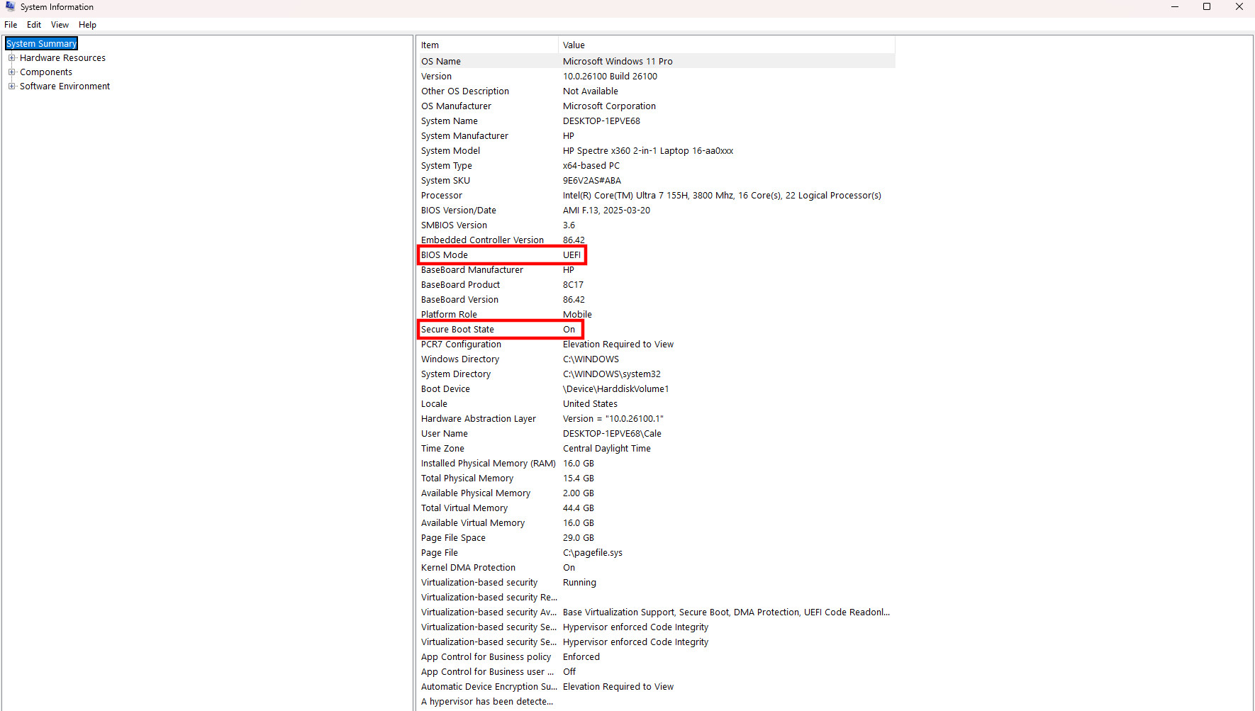 Windows 11 system info