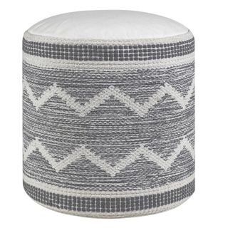 floor cushions with grey pouffe