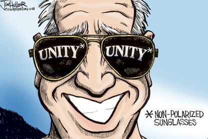 Political Cartoon U.S. Biden unity