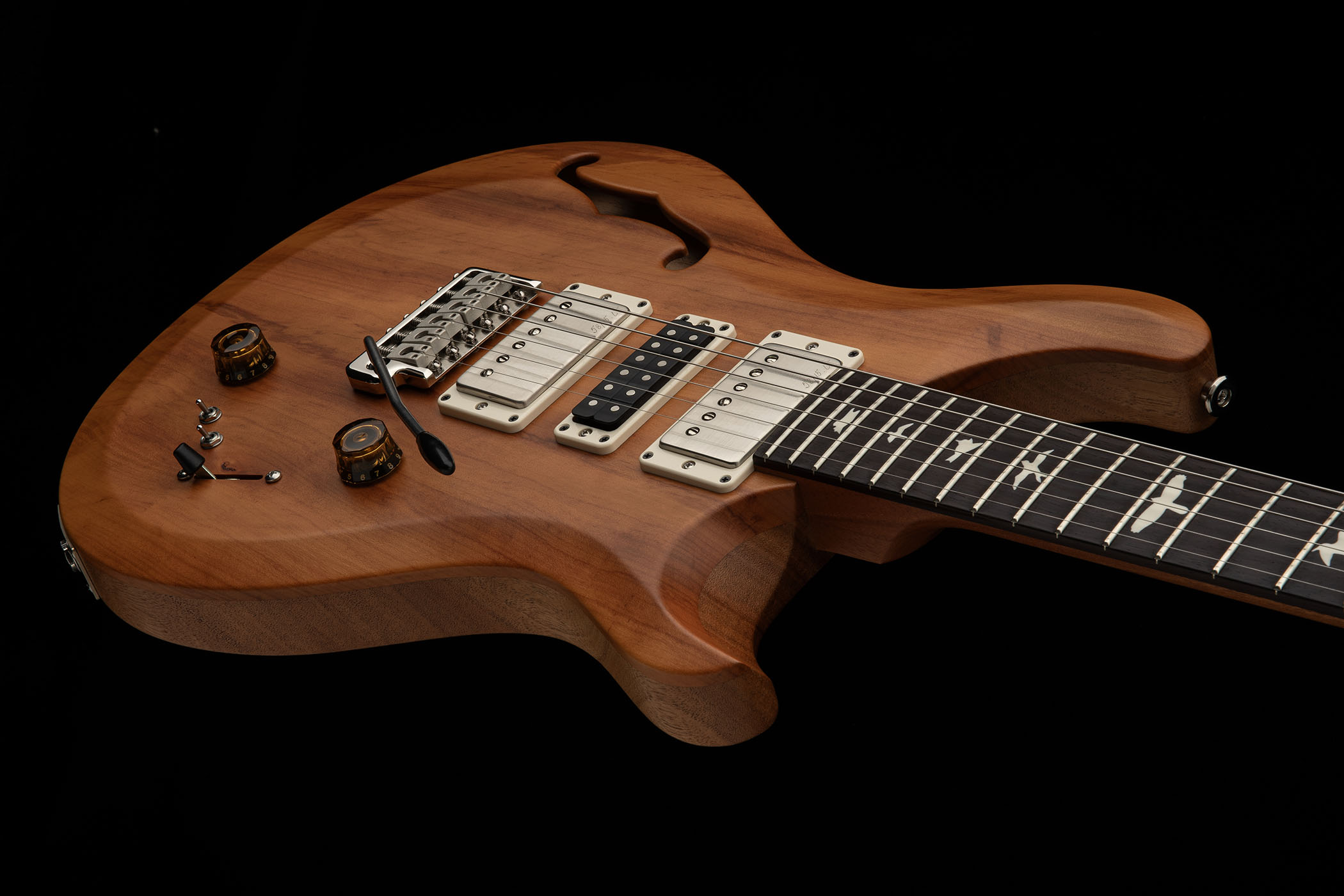 PRS S2 Special Semi-Hollow Reclaimed: limited to 700 instruments worldwide, this versatile high-end semi is made from tone woods salvaged from a hurricane and old Brazilian farmhouses.