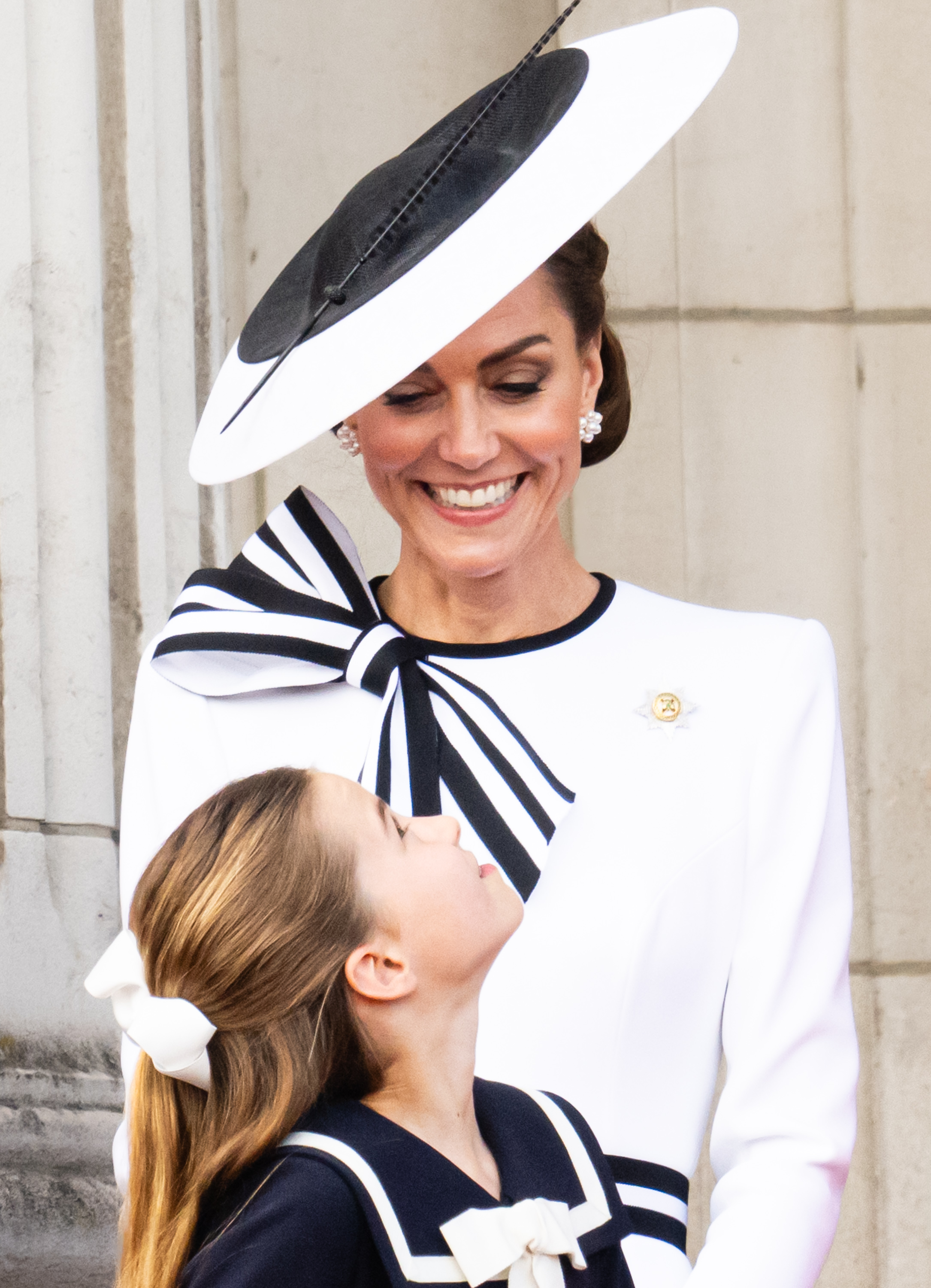 Kate Middleton and Princess Charlotte on the balcony at Buckingham Palace