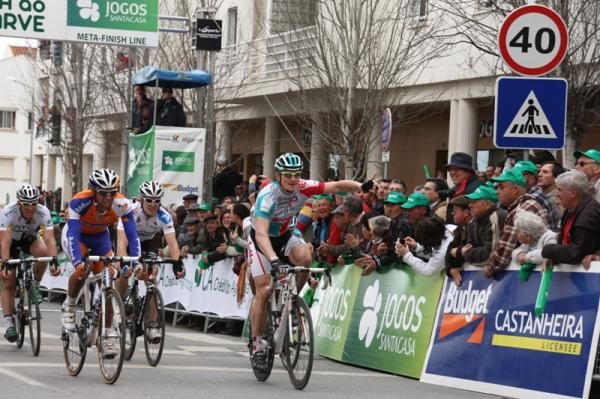Andr&eacute; Greipel (Omega Pharma-Lotto) celebrates the stage win.