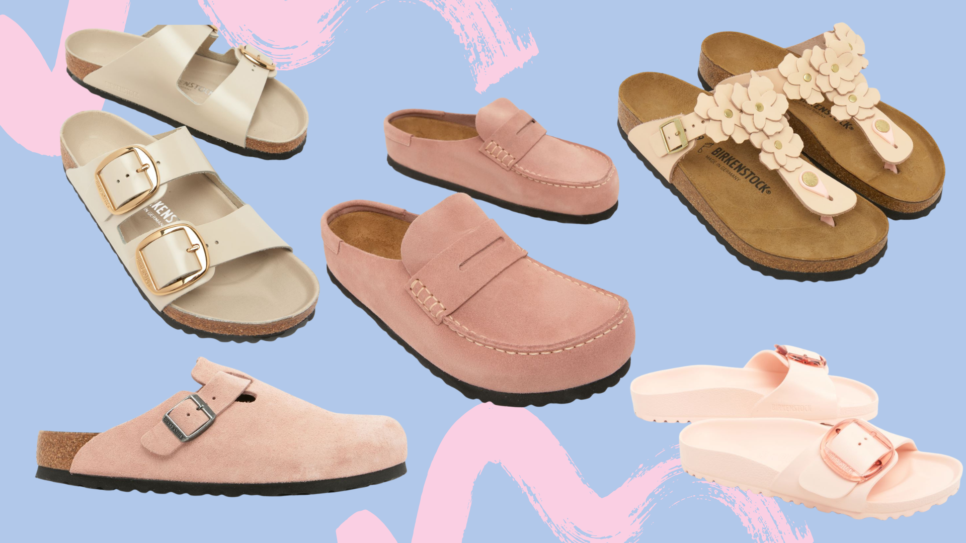 A selection of Birkenstock styles on offer in the Schuh summer sale