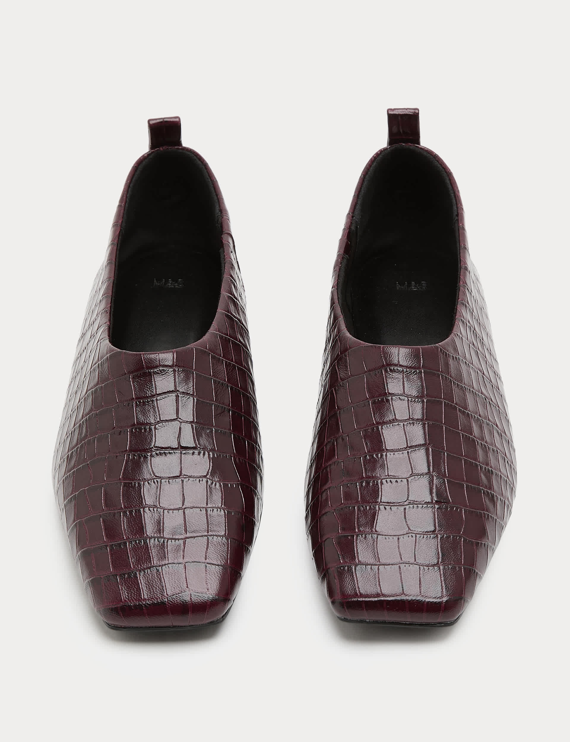 Leather Croc Ballet Pumps