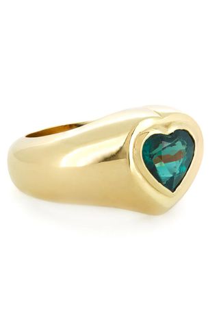 Heart Signet Ring | Blue Tourmaline - L