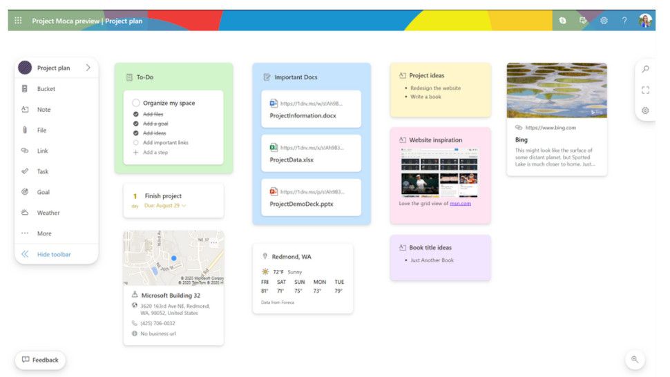 Microsoft Project Moca project management tool