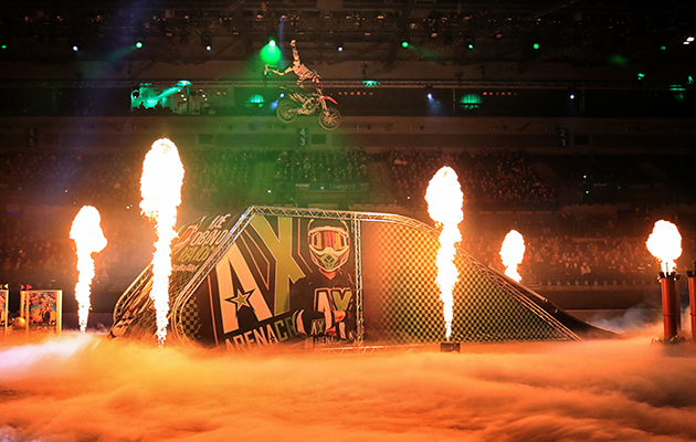 Nerves of steel: the Arenacross Freestyle MX Crew give riders a run for their money in the bravery stakes