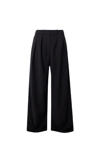 Ripley Pleated Grain De Poudre Wide-Leg Pants