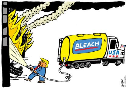 Political Cartoon U.S. Trump George Floyd protests bleach