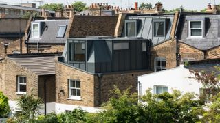 Victorian house from above showing mansard loft conversion