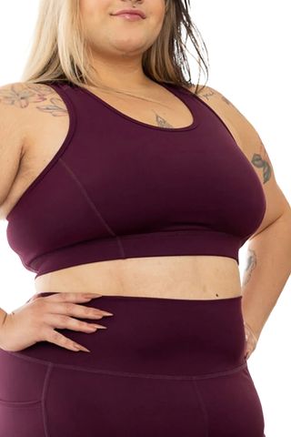 Racerback Sports Bra - Burgundy