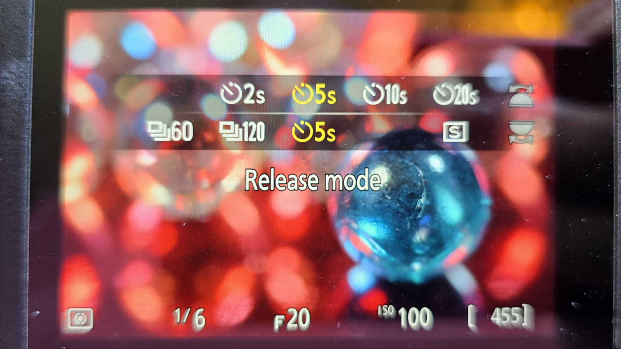 Using a timed release to avoid camera shake
