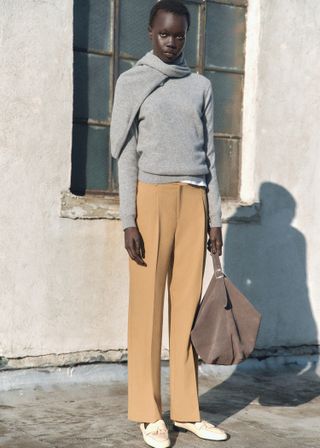 MANGO, Straight-Fit Pleated Trousers