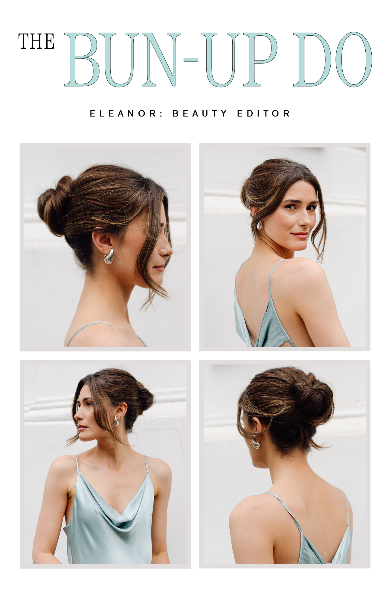 Eleanor Vousden with bun up-do hairstyle