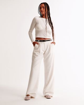 Curve Love A&f Sloane Low Rise Tailored Pant