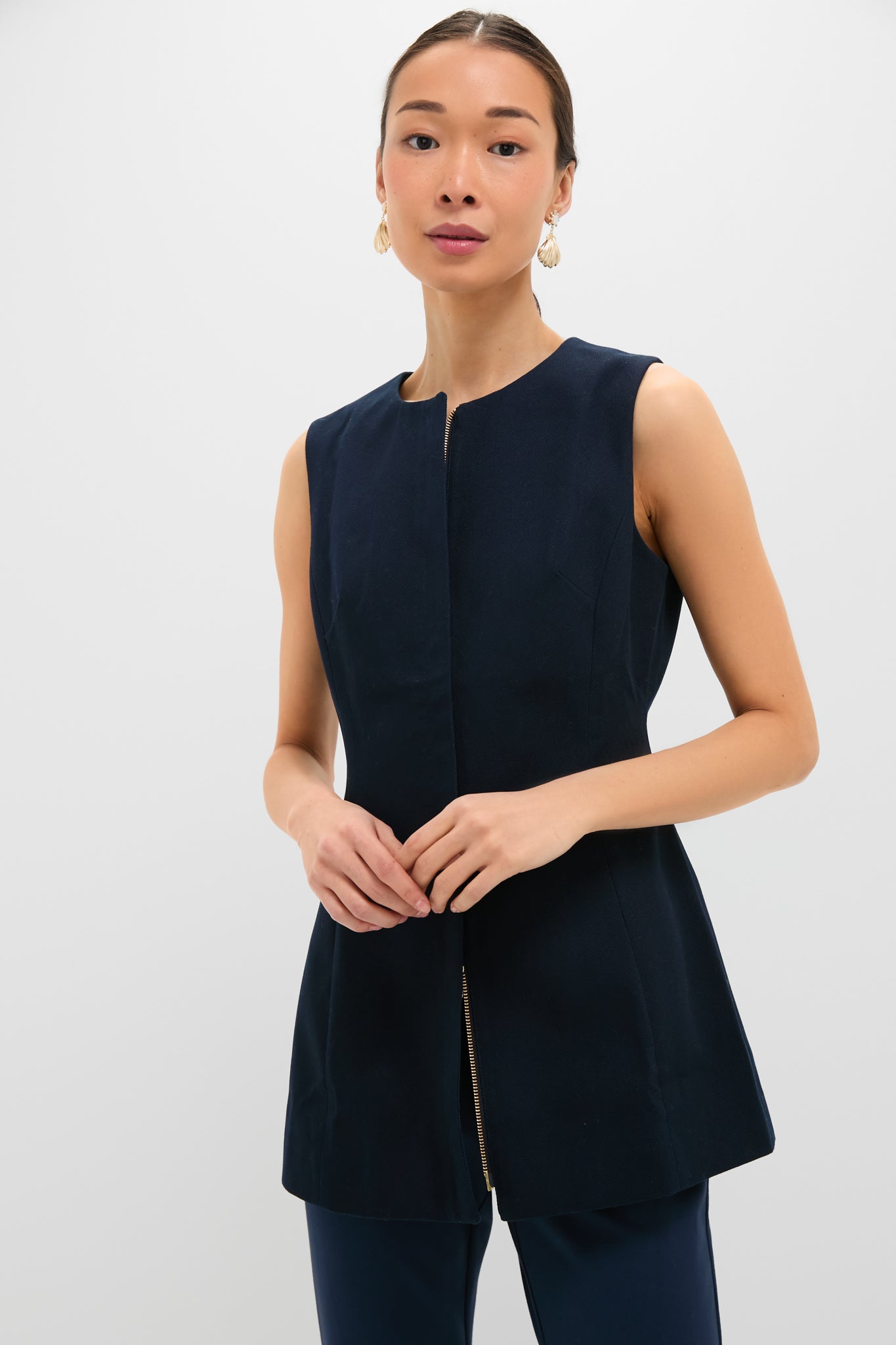 Navy Rhoda Tunic Top