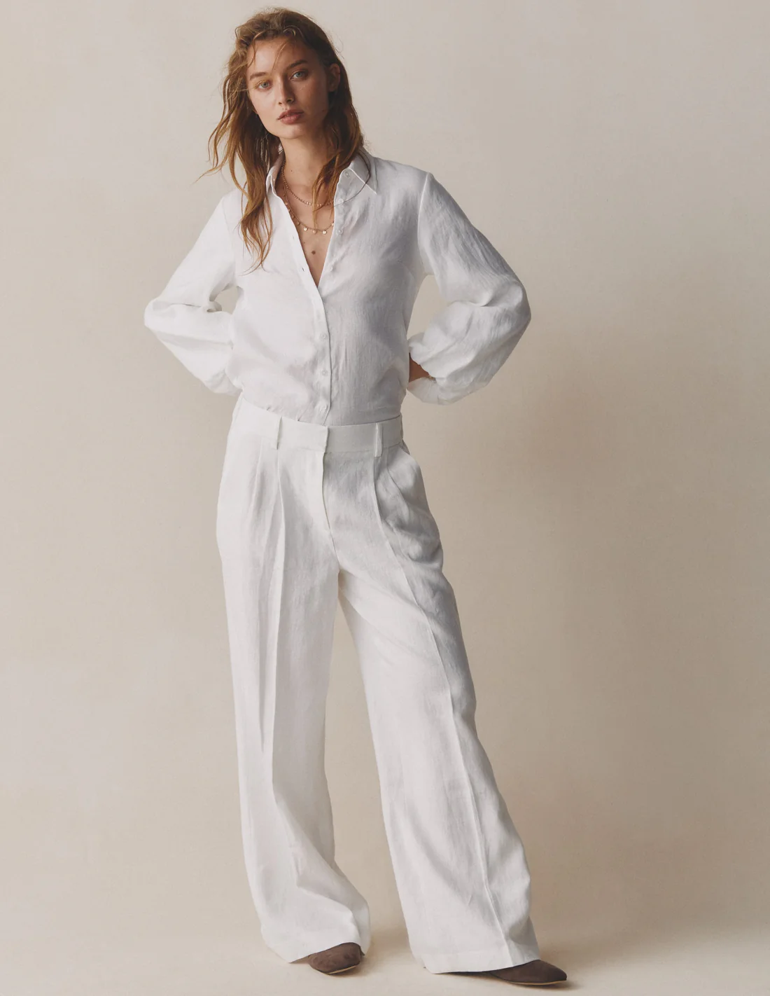 Kensington Linen Trousers-White
