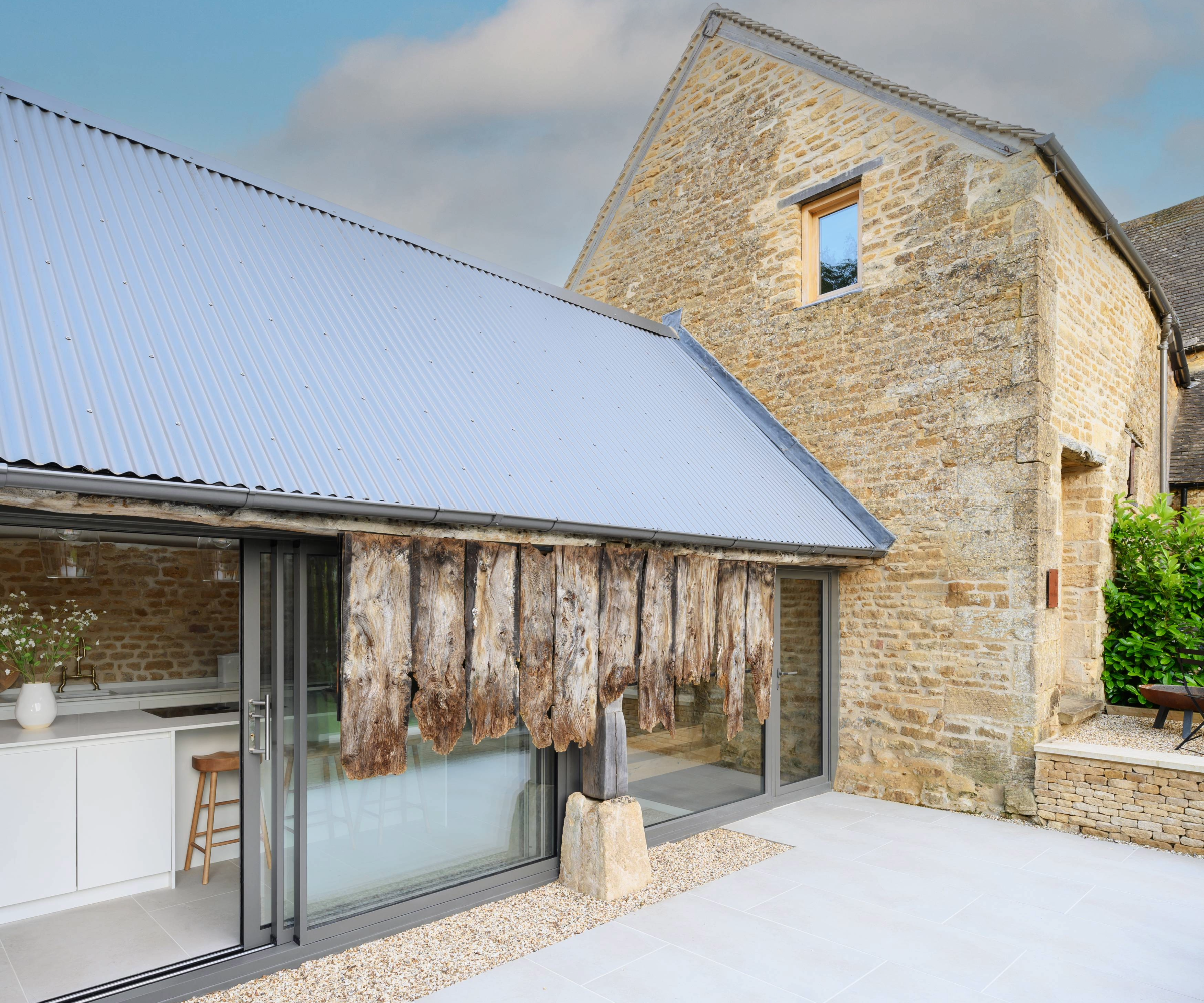 Exterior of the house and patio area