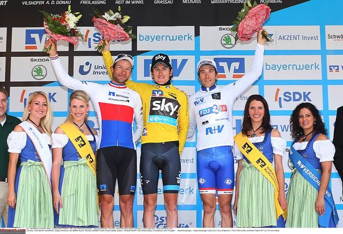 The stage 4 podium in Bayern Rundfahrt