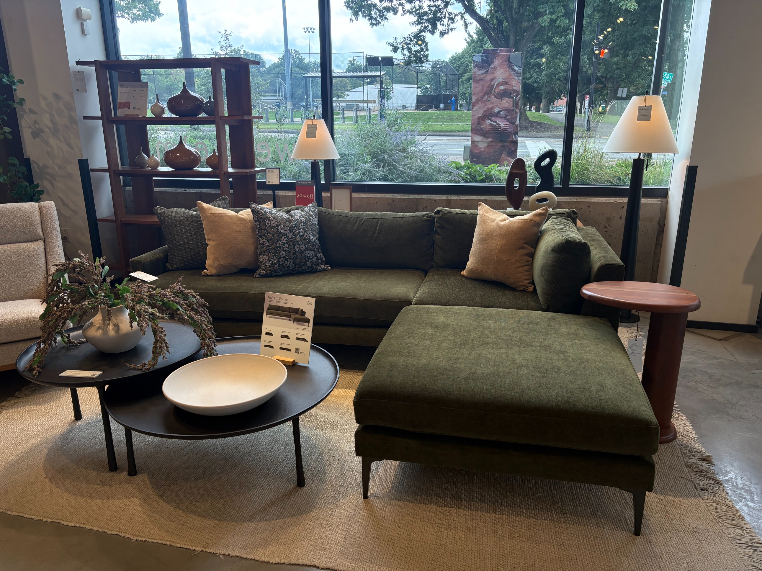 west elm sofa in-store