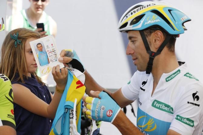 Vincenzo Nibali (Astana) at the start of the final Vuelta stage