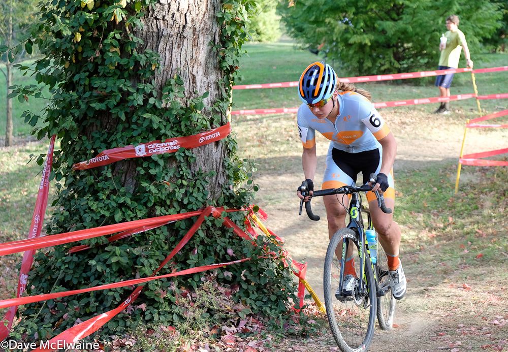 Rebecca Fahringer (Amy D Foundation) racing to a 7th place finish.