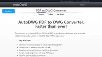 Website screenshot of AutoDWG PDF to DWG Converter